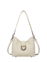 Genuine Leather Crossbody White Bucket Bag