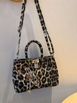 Platinum Leopard One Shoulder Underarm Satchel