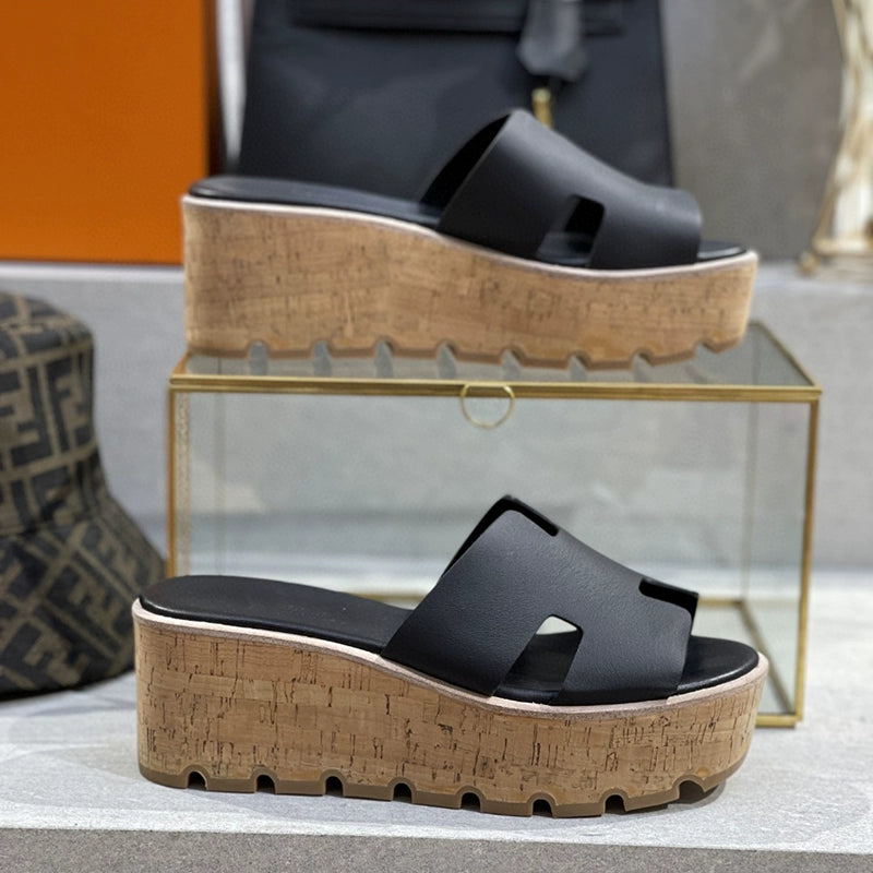 Puzzle Piece Pure Color Platform Wedge Sandals