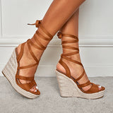 Women's Lace Up Wedge Sandals