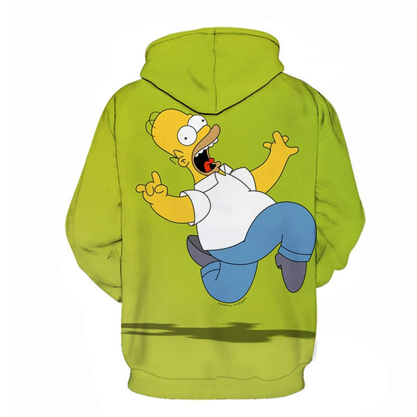 Simpson Digital Print Casual Hooded Pullover for Men and Women