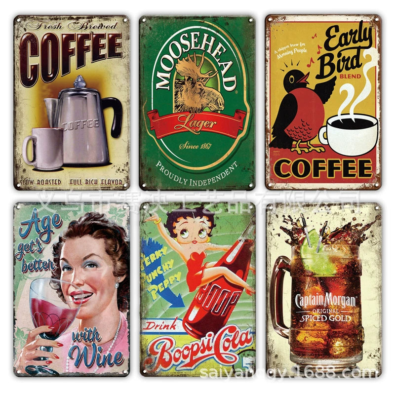 Drink Retro Iron Wall Decoration