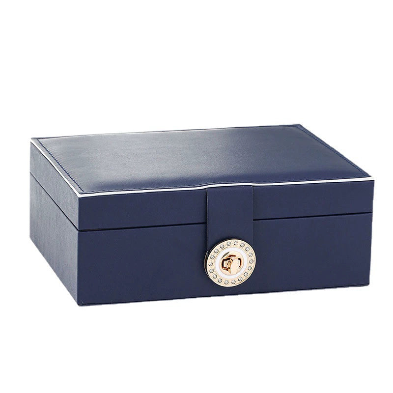 Leather Double-Layer Large Capacity Ring Watch Jewelry Box