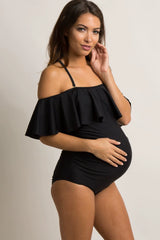 One-Piece Belly Support Maternity Vacation Style Swimsuit