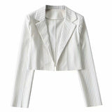 Classic Cut Lazy Vertical Pattern Short Suit Jacket