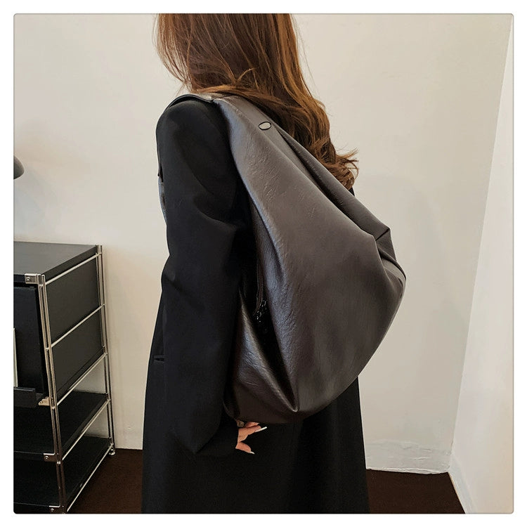 One Shoulder Minimalist Style Soft Leather Tote