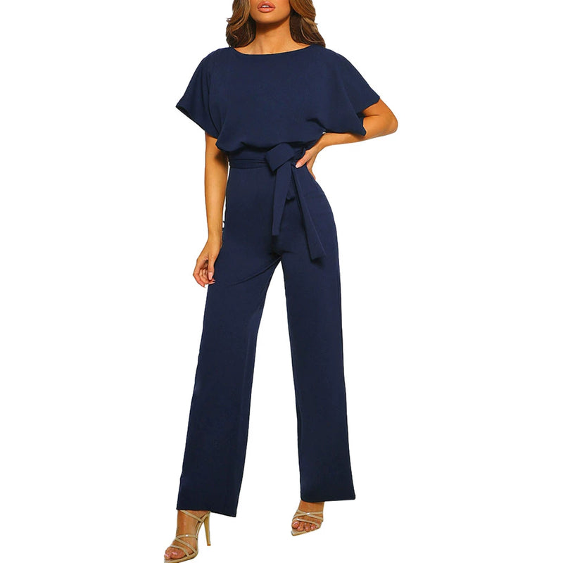 Straight Leg Jumpsuit With Belt Romper