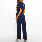 Straight Leg Jumpsuit With Belt Romper