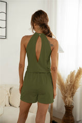 Hollow Out Neck Strapless Short Jumpsuit