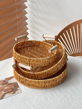 Afternoon Tea Dessert Cake Rattan Basket Fruit Plate