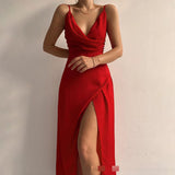 Elegant Sling V-Neck Long Dress