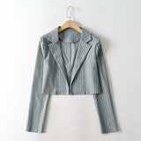 Classic Cut Lazy Vertical Pattern Short Suit Jacket