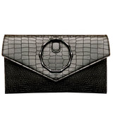 Crocodile Pattern Ring Elegant Handbag