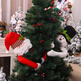 Peek-a-Boo Christmas Santa - Snowman Christmas Tree-Hugger Decoration