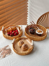 Afternoon Tea Dessert Cake Rattan Basket Fruit Plate