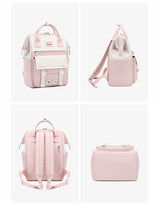 Pink and White Classic-Style Schoolbag Backpack