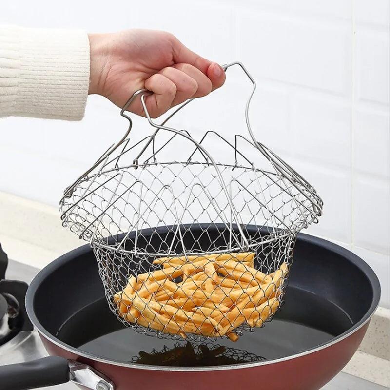 304 Stainless Steel Foldable Fryer Basket - The Next Door Neighbor 