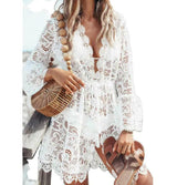 Lace Bathing Suit Cover-Up Boho Beach Maxi Dress