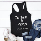 Repeat Coffee, Yoga, Wine: Funny Racerback Tank for Gym and Summer Workouts