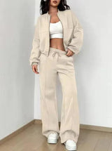 Zipper Slim Fit Women's Jogger Suit