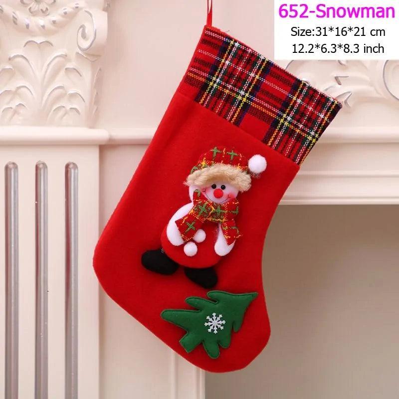 Santa Snowman Christmas Stockings - The Next Door Neighbor 