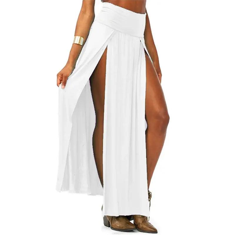 High Waisted Double Slit Maxi Skirt - The Next Door Neighbor 