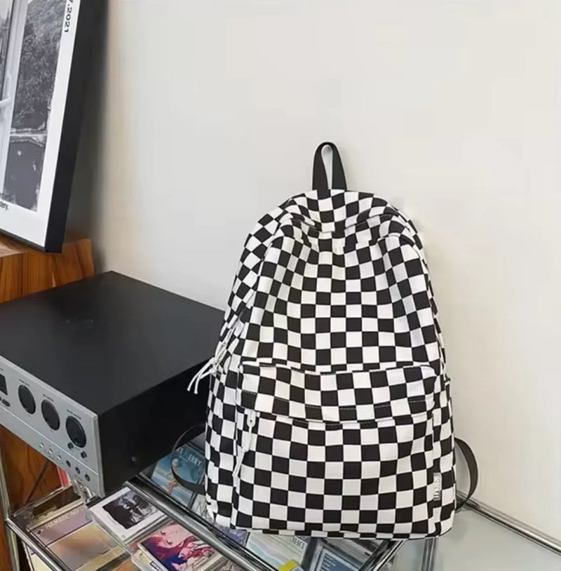 Checkered School Backpack