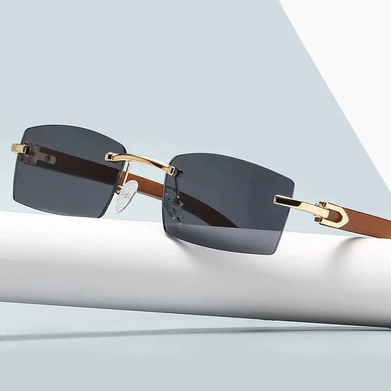 Rectangle Rimless Sunglasses - The Next Door Neighbor 