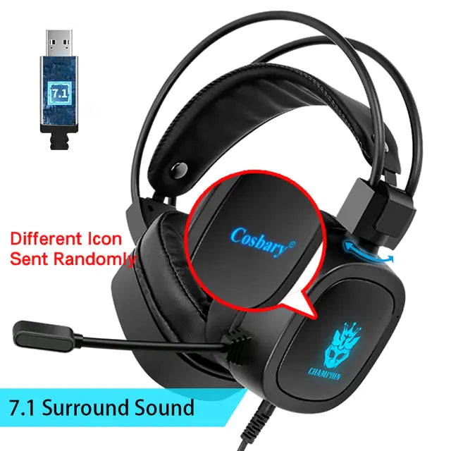 Gaming Headset 7.1 Virtual Surround Sound Gamer Earphones