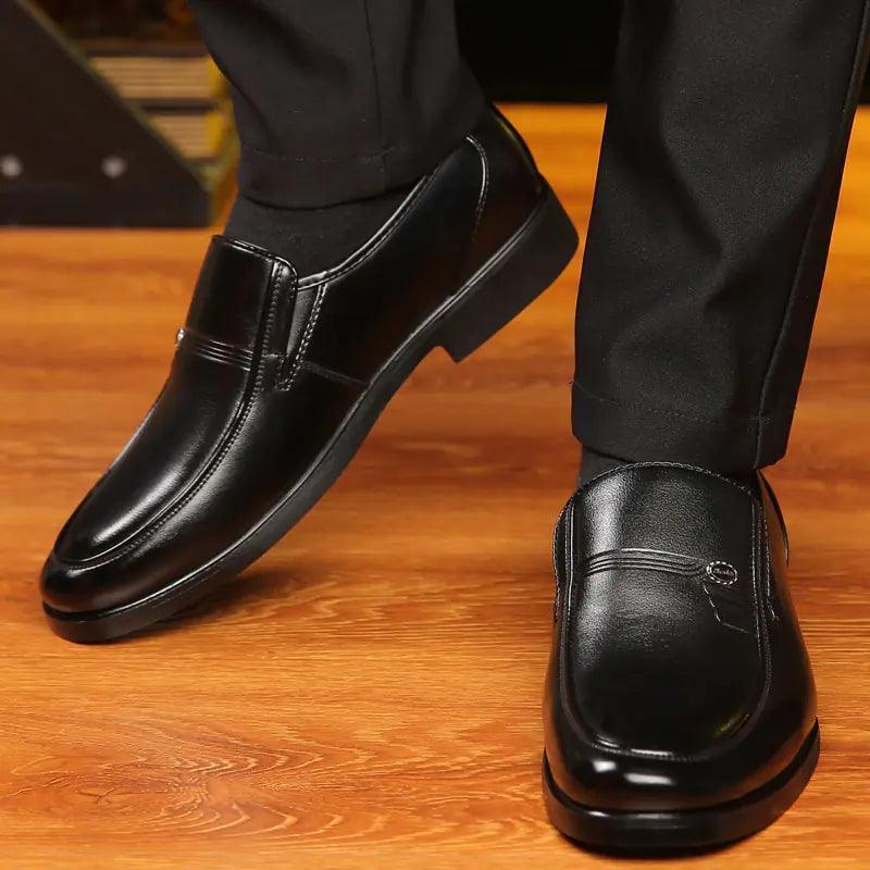 Men's Black Leather Formal Shoes - The Next Door Neighbor 