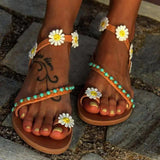 Turquoise Daisy Sandals - The Next Door Neighbor 