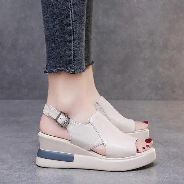 Soft Leather Heightened Platform Shoes