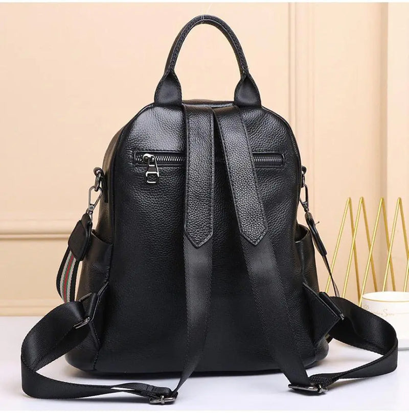 Casual Leather Backpack Elegance - The Next Door Neighbor 