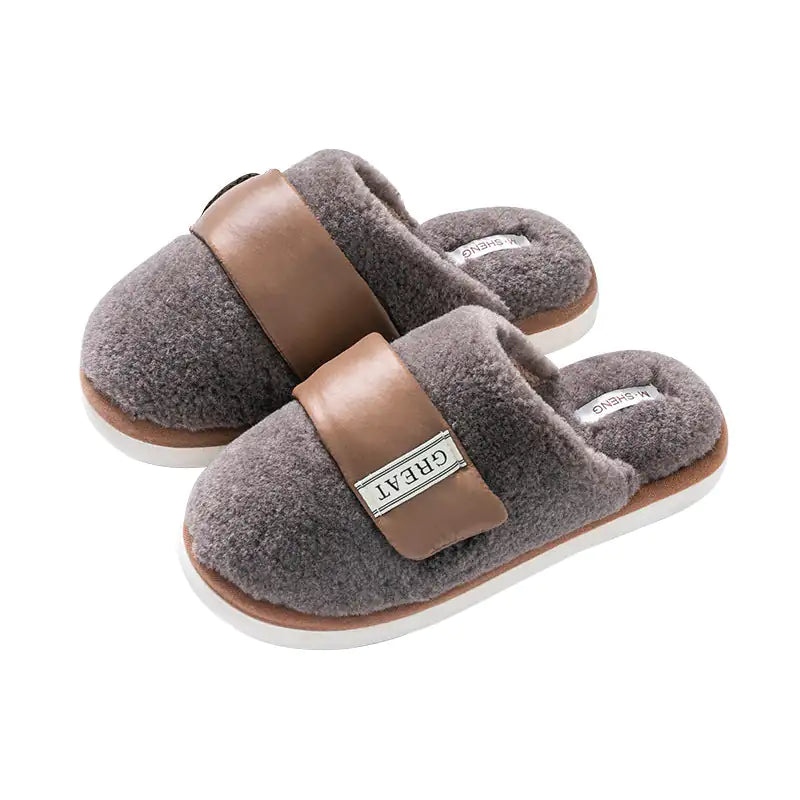 Velvet Warm Couple Slippers