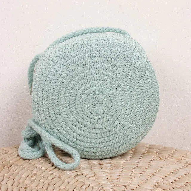 Women's Round Woven Straw Bag - The Next Door Neighbor 