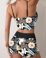 Printed Flower Tankini Set