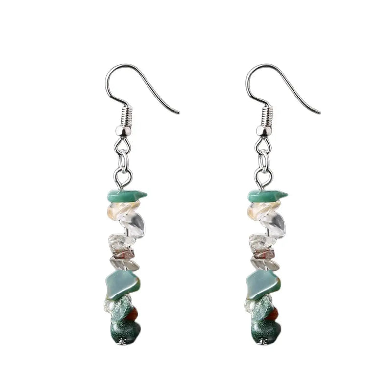 Natural Tumbled Stone Dangle Earrings