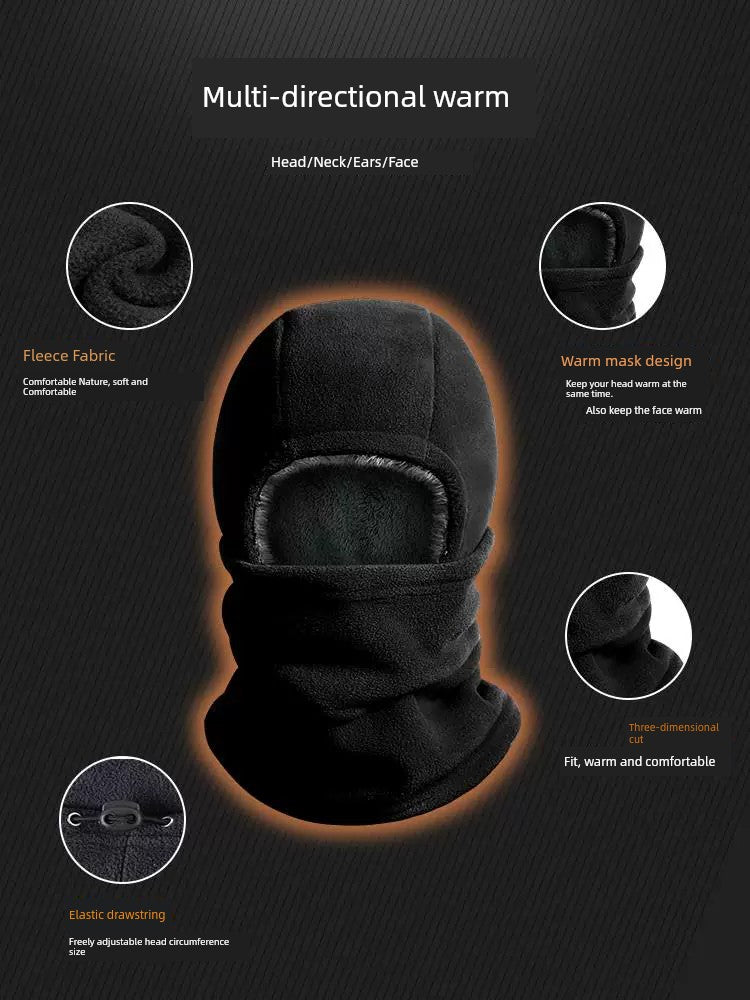 Fleece Winter Hat & Scarf with Integrated Wind Mask