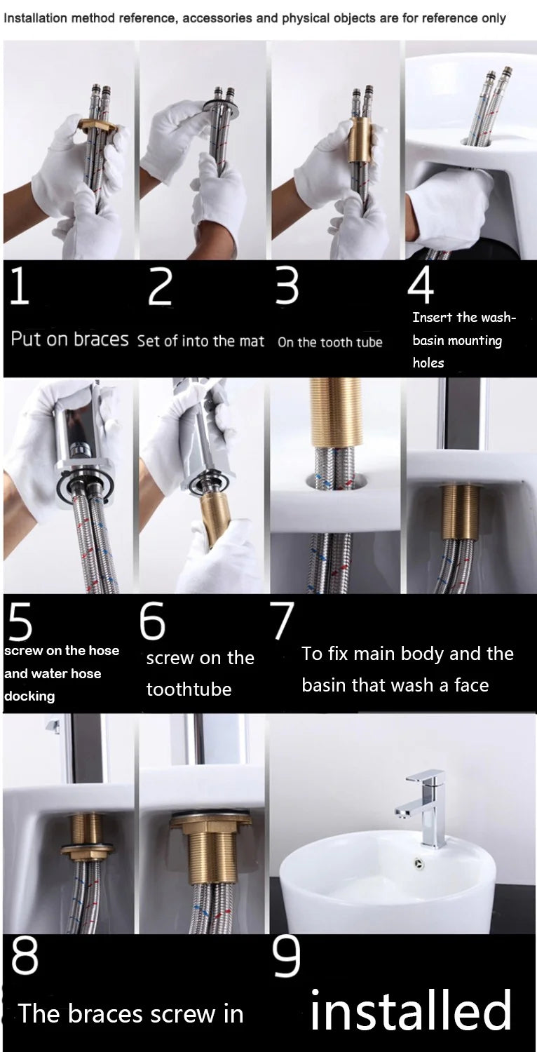 Brass Black Gold Basin Faucet