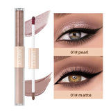 2 in 1 Pearly Matte Eyeshadow: Creamy Smooth Nude Eye Makeup & Liquid Contour Shadow Stick