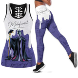 Maleficent Hollow Vest + Leggings Yoga Suit