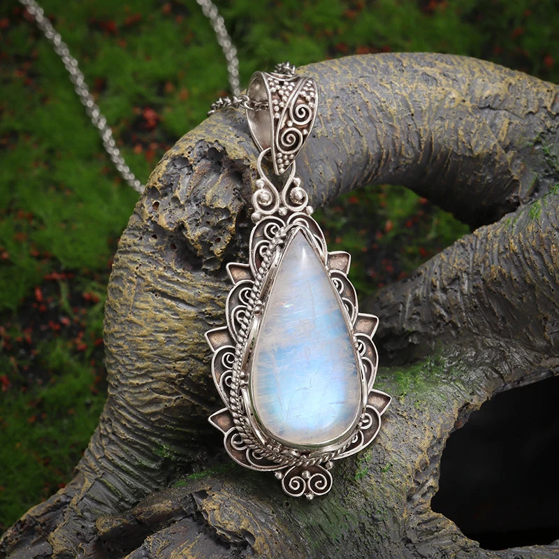 Exquisite Drop Shape Moonstone Necklace Pendant