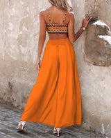 Camis Crop Top and Wide Leg Pant Set