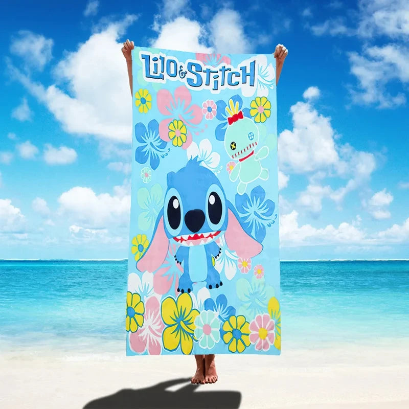 Stitch Kids Beach Towel - Lilo & Stitch Anime Figures Bath Towel