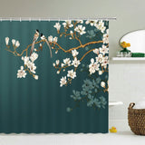 Chinese Style Flower and Birds Tree Shower Curtain