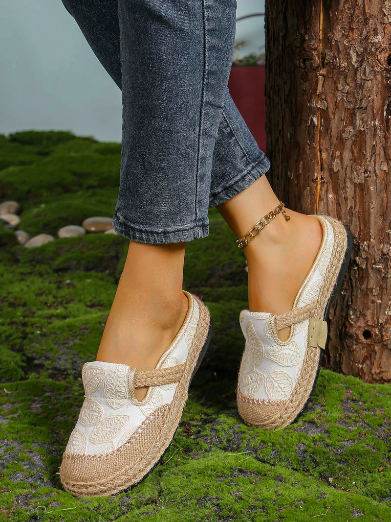 Casual Linen Round Toe Slip-on Walking Shoes