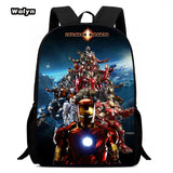 3-PCS Set Cartoon Anime Iron Man Kids School Backpack