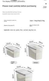 Large Capacity Rice Storage Box with Lid – Airtight, Transparent, Moisture-Proof & Insect-Proof Storage Container