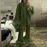 Elegant Button Shirt & Pants 2pcs Pajamas Set