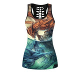 Gothic Dragon 3D Printed Tank Top+Legging Yoga Set